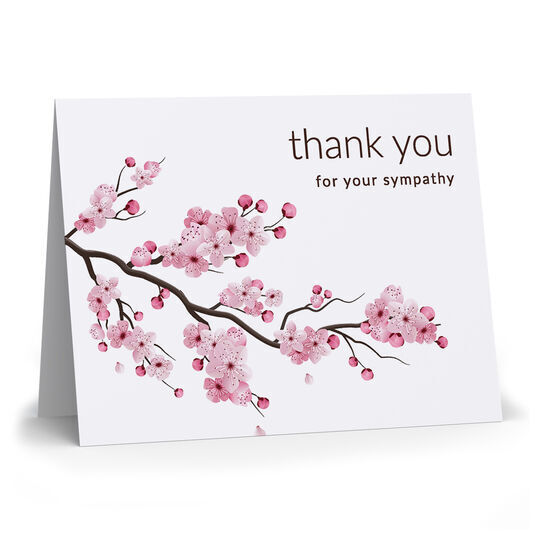 Cherry Blossoms Thank You Folded Sympathy Cards